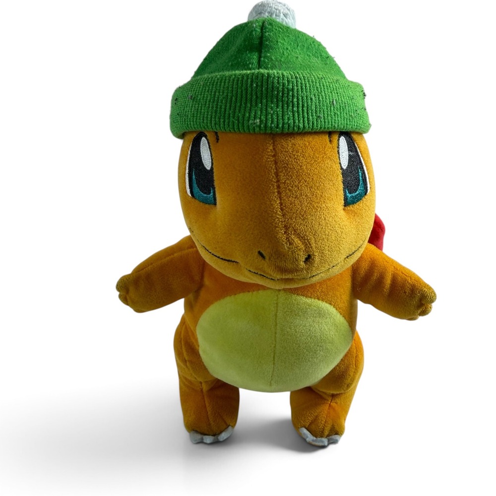 Pokemon Charmander Holiday Plush Green Beanie Winter 2022 Nintendo 8 Inch Toy